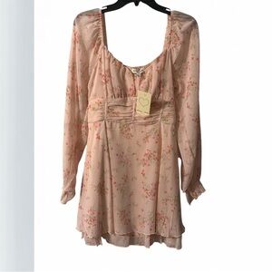 Allison + Kelly Floral Cottagecore Mini Dress NWT Large